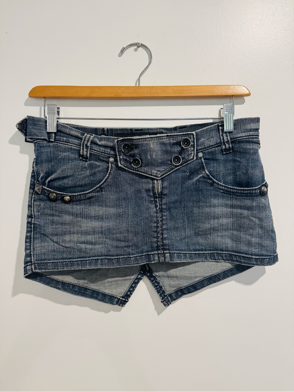 Vintage Y2K Miss Sixty Asymmetrical Denim Mini Skirt Size Small Rare Italian - Picture 2 of 7